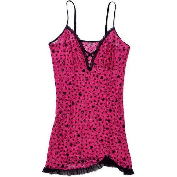 Other - Woman’s Large Pink Heart Lace Sheer Babydoll Slip Night Dress